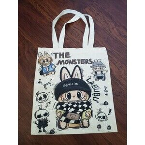 Labubu Chic Kawaii Retro Eco Friendly Trendy Sturdy Reusable Tote Bag